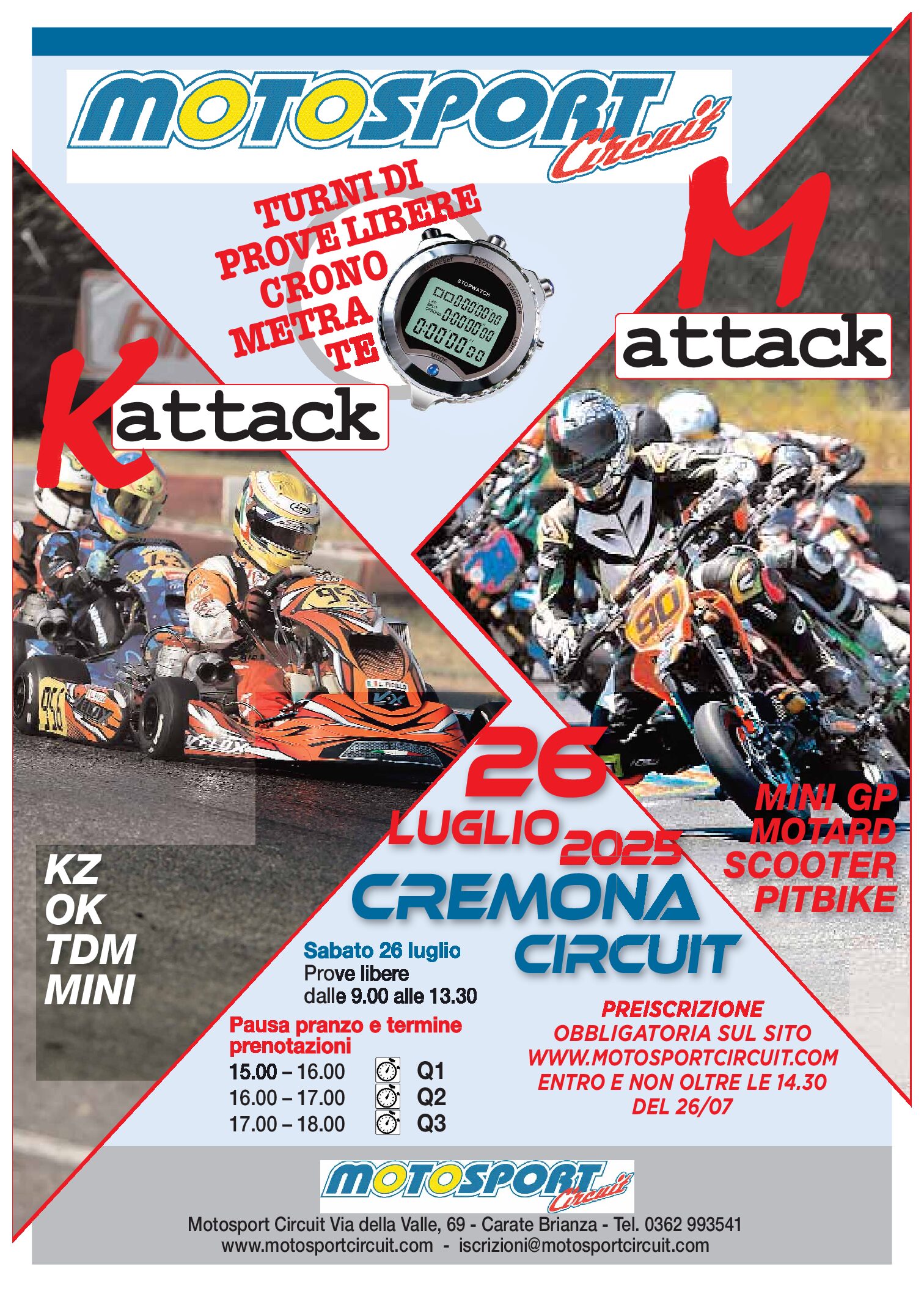 TIME ATTACK 26 LUGLIO CREMONA iscrizioni aperte sul sito
